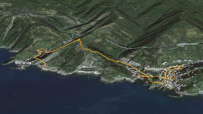 GPS Cinque Terre da Riomaggiore a Manarola