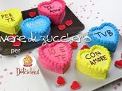 Mini cake coloratissime forma cuore scritte Valentino