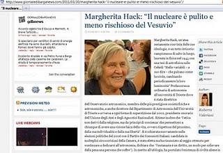 Il Cicap per mezzo della Hack e di Veronesi si schiera dalla parte di chi ci vuole irradiati