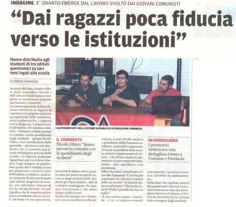 Rassegna stampa GC sull’Inchiesta nella Scuola!