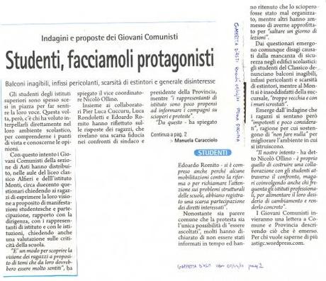 Rassegna stampa GC sull’Inchiesta nella Scuola!