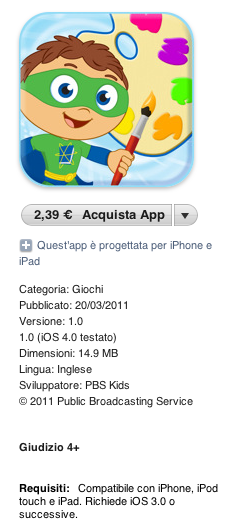 Ecco simpatica applicazione iPad piccoli 