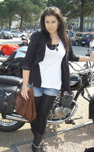 Biker spring on the lake