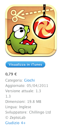 Rilasciato il nuovo aggiornamento per l'applicazione Cut The Rope