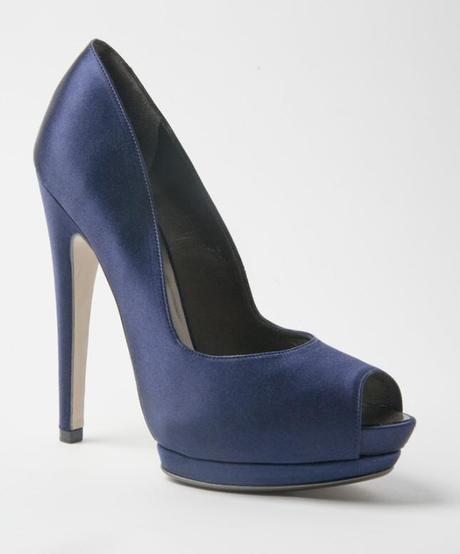 Ferragamo blue open toe plateau shoes