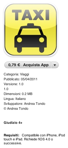 Prenota Taxi iPhone Taxi