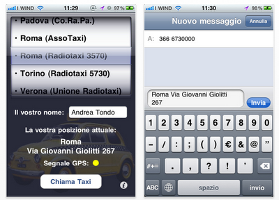 Prenota Taxi iPhone Taxi