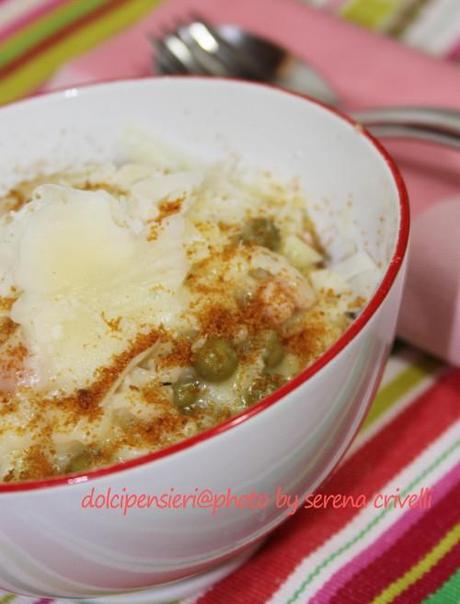 RISOTTO PISELLI, PANCETTA E BOTTARGA di Dolcipensieri