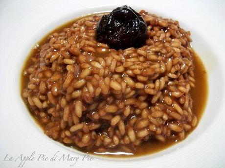 RISOTTO CON CIOCCOLATO AL PEPERONCINO, FICHI CARAMELLATI E SALSA AL PORTO