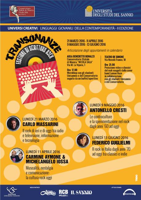 TranSonanze: il festival di scritture rock con Massarini, Aymone & Iossa, Cresti e Guglielmi a Benevento!