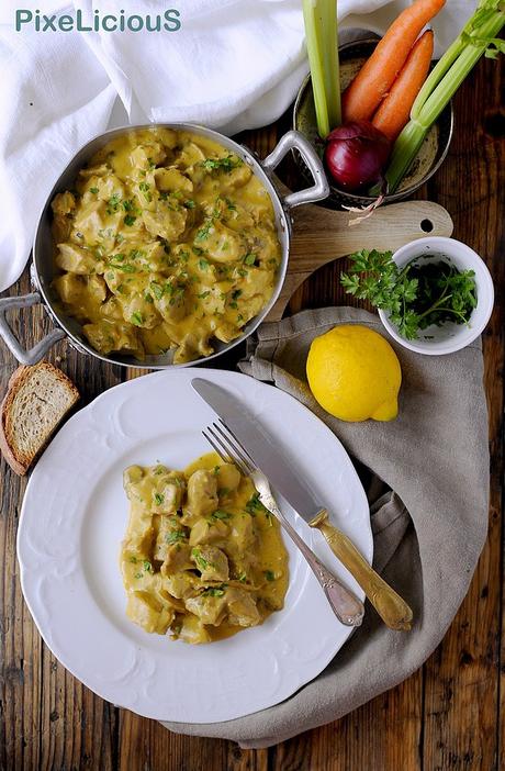 Spezzatino di Vitello e Porcini in Fricassea