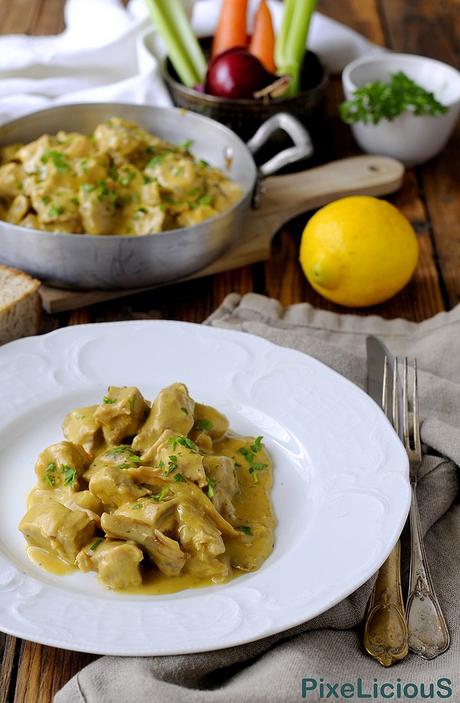 Spezzatino di Vitello e Porcini in Fricassea