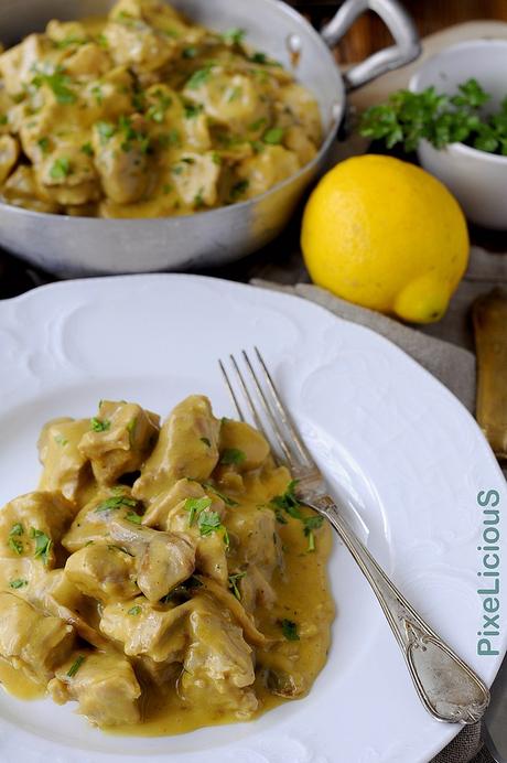 Spezzatino di Vitello e Porcini in Fricassea