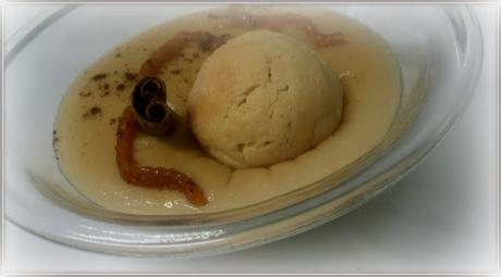 Crema all'amaretto con scorza di arancia caramellata e cannella