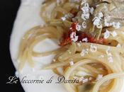 Spaghetti carciofi pomodori secchi, mousse ricotta
