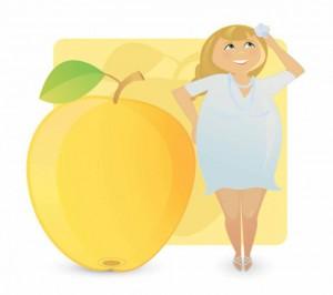 donna con fisico a mela