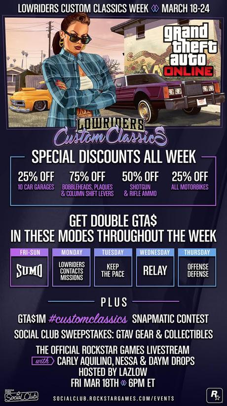 GTA Online festeggia il lancio di Lowriders: Custom Classics con eventi speciali