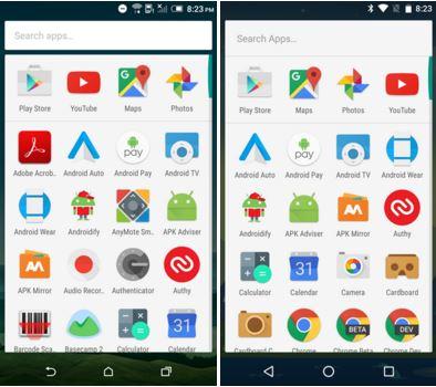 Google nuovo app drawer