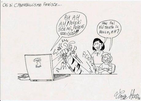 La vignetta di Luca Hood: Chi di cyberbullismo ferisce...