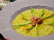 Risotto asparagi, arancia speck croccante