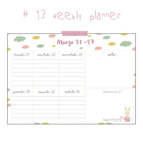 #13 weekly planner { free printable }