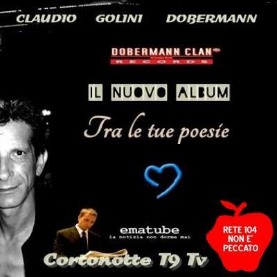 L`annuncio di un nuovo singolo del cantautore Claudio Golini Dobermann, a rete 104, mercoledi' 30 marzo 2016 - Lecco.