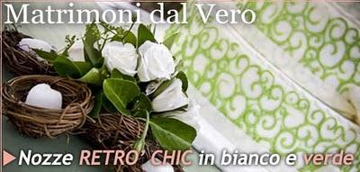 Un Matrimonio retrò chic in bianco e verde