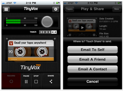 Tiny Vox - Il social Registratore per iPhone recensione di iBenny