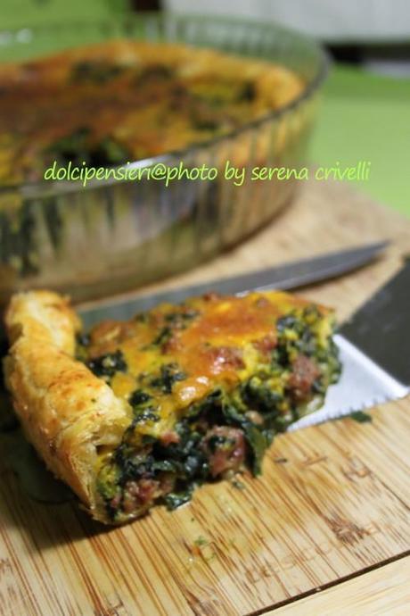 TORTA SALATA AL MASCARPONE, SALSICCIA E SPINACI di Dolcipensieri