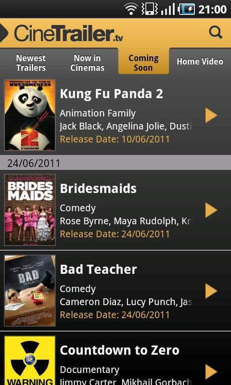  CineTralier 2.0: i film a portata di Android
