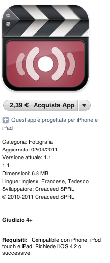 Movie Stiller: applicazione che elimina il tremore dai video fatti tramite iPhone e iPad 2