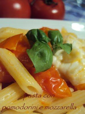 pasta con pomodorini e mozzarella