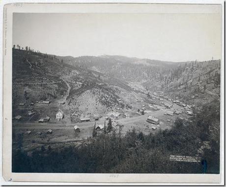 Title: Galena, S. Dakota. Bird's-eye view from southwest
Bird's-eye view of a small town (main street and buildings) surrounded by hills. 1890.
Repository: Library of Congress Prints and Photographs Division Washington, D.C. 20540