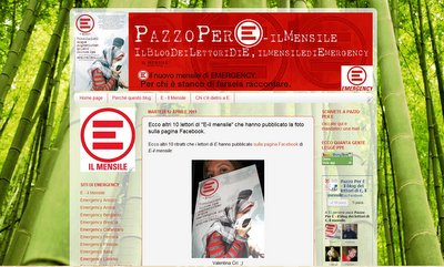 Un lavoro a cui tengo in modo particolare: il blog di “E”, la rivista mensile di Emergency.