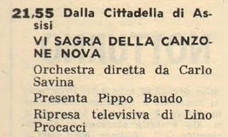 6ª SAGRA DELLA CANZONE NOVA 1963 (mercoledi 6 novembre)