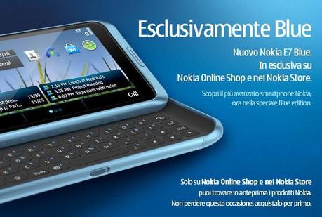 Nokia E7 Blue in esclusiva su Nokia Online Shop e in tutti i Nokia Store