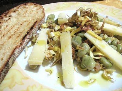 IL PROFUMO DELLA TERRA - INSALATA DI CARCIOFI, FAVE E PECORINO - ARTICHOKE, FAVA BEAN AND PECORINO SALAD