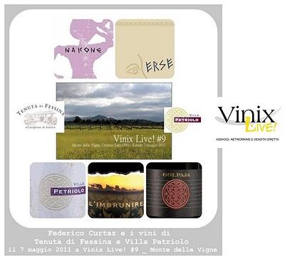 Federico Curtaz e i vini di Villa Petriolo e Tenuta di Fessina a Vinix Live!#9. Il 7 maggio a Monte delle Vigne, Ozzano Taro (PR)