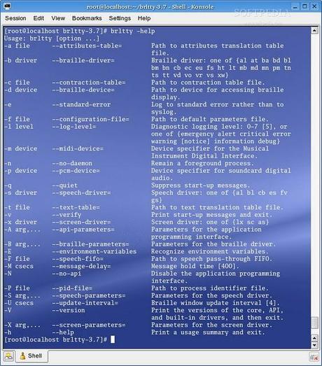Sistemi di interazione per non vedenti: BRLTTY consente l'accesso alla sezione comandi Unix/di Linux per una persona cieca.