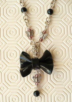 Collana con fiocco in fimo - Necklace with fimo bow (Video tutorial)