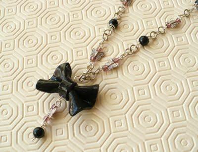 Collana con fiocco in fimo - Necklace with fimo bow (Video tutorial)