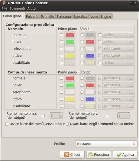 Gnome Color Chooser per personalizzare al meglio i colori e i fonts di tutto il vostro sistema.