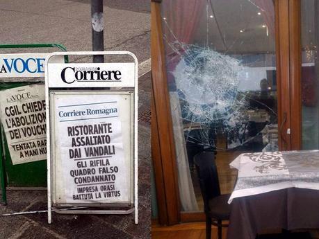 👎🏻 Estremista della forchetta sfascia vetrina di un ristorante vegano 👎🏻 Estremista della forchetta sfascia vetrina di un ristorante vegano