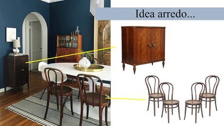 Arredamento soggiorno vintage sedie thonet credenza bar Arredamento soggiorno vintage sedie thonet credenza bar