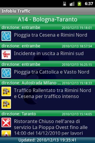  Traffico in tempo reale su Android con InfoBlu Traffic