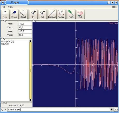 Applicazioni matematiche varie: Geg GTK+ Equation Grapher.