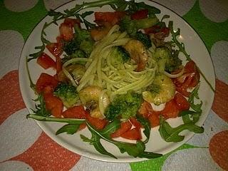 ...linguine gamberi e broccolo siciliano...