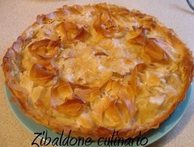 Torta con pasta fillo, patate e gorgonzola