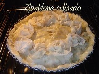 Torta con pasta fillo, patate e gorgonzola