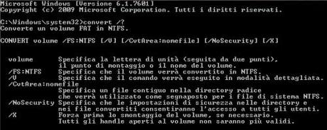 Convertire un’unità disco da FAT32 in NTFS